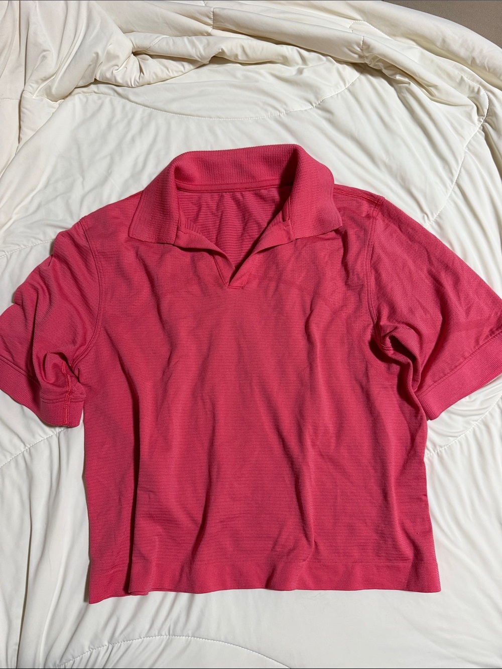 Lululemon size 4 collar cropped top pink